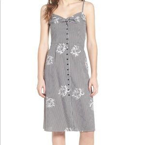 Ali & Jay meet me at the pink wall stripe dress